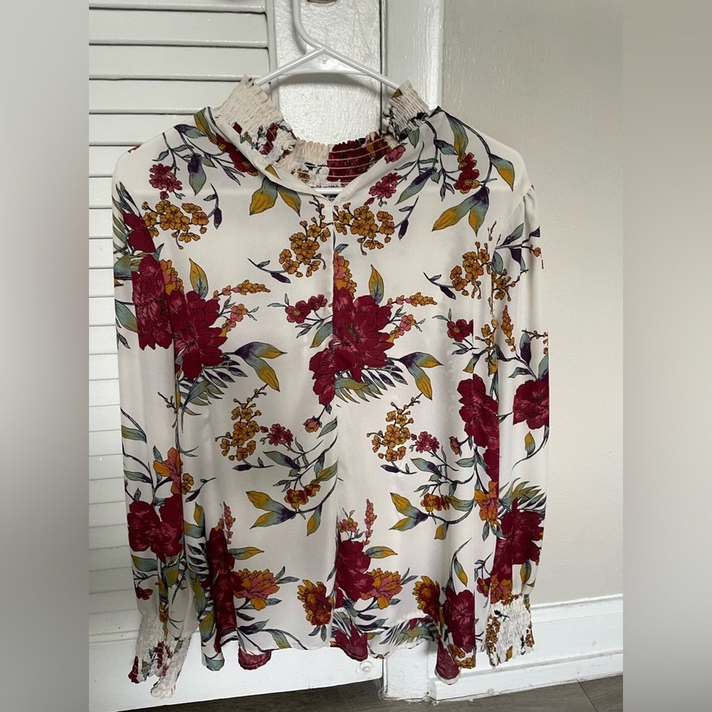 Printed long sleeve blouse